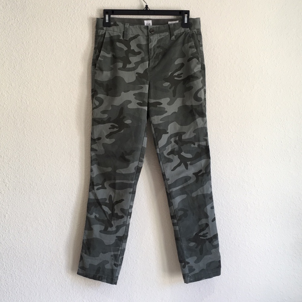 Gap girlfriend chino olive camouflage long pants